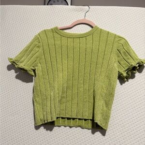 Green Kids Ribbed Top